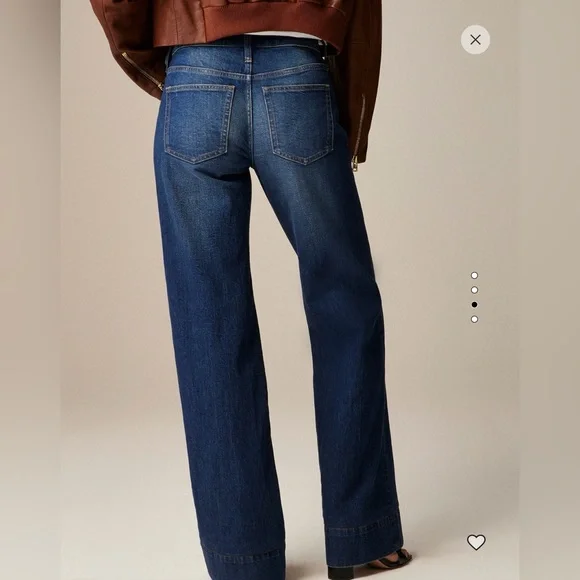 J. Crew Low Rise Denim Trouser Jean - Wide Leg - Size 25 Petite - 25P - Picture 3 of 9